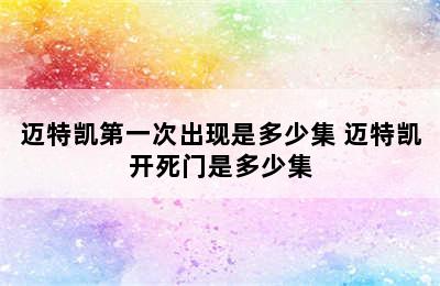 迈特凯第一次出现是多少集 迈特凯开死门是多少集